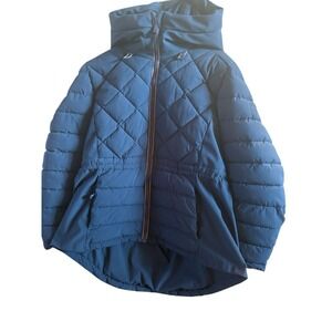 Tommy Hilfiger Woman's Size Extra Large Navy Blue Hooded Quilted Jacket Pockets